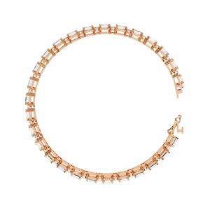 IGI Certified Round & Emerald Cut Lab Grown Diamond Tennis Bracelet in 9K Yellow / White / Rose Gold - Product Image 6