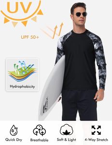 Wholesale Men's UV Swim Shirts Long Sleeve Compression <b>Surf</b> T Shirt Waterproof Quick Dry Rash Guard Base Layer Tops for Swimming - Product Image 5