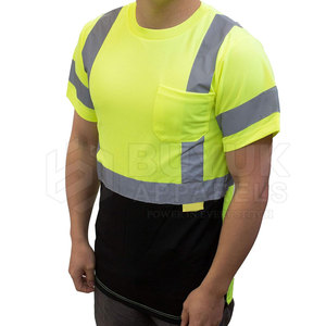 Hi Vis Short Sleeve Safety Shirt Reflective Breathable 100% Polyester <b>Fire</b> Protection for Industrial Workers - Product Image 4