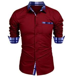 Camisas Casuales de Manga Larga 100% Algodón, Cierre de Botones, Cuello Mao, para Hombre, Otoño - Product Image 4