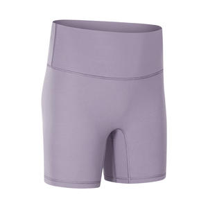 Pantalones cortos deportivos sin costuras de cintura alta para mujer, transpirables, de LICRA de Color sólido/poliéster, para gimnasio, Fitness, Yoga, equipo de trabajo, modelo de estilo informal - Product Image 3