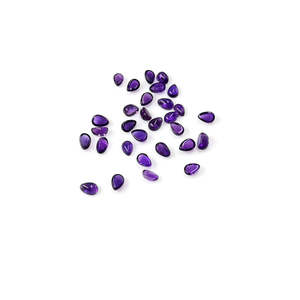 Cabochons en améthyste naturelle calibrés, taille poire, facettés, pierres précieuses en vrac, 3x5mm et 6x4mm, couleur verte, hauteur 8mm, certifiés IGI - Product Image 1