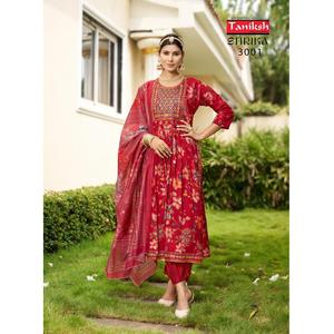 Conjunto de Kurta Tradicional de Rayón Muslin para Mujer, Pantalón Largo, Dupatta, Estampado Digital, Ropa Casual para Fiestas, Ocasiones Indias y Pakistaníes, Maruti - Product Image 1