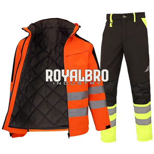 Traje de Trabajo Térmico 3 en 1 de Alta Visibilidad Amarillo, Chaqueta Impermeable Transpirable de Invierno, Pantalones de Trabajo con Forro, Trajes de Trabajo Unisex de Talla Grande - Product Image 6