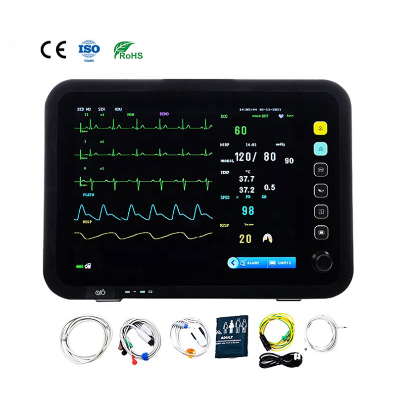 مراقب علامات الحياة الجديد MN-PM003 متعدد المعايير مراقب القلب ECG مع شاشة لمس