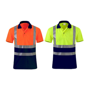 2024 Hi Vis Reflective Safety Work <b>Polo</b> Shirt Good Quality Short Sleeve Breathable <b>Water</b>-Proof Polyester High Visibility - Product Image 3