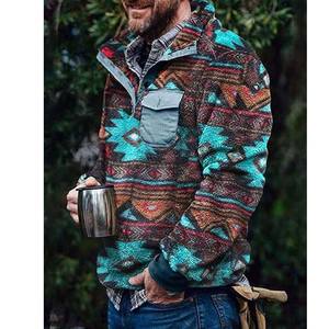 Logo personnalisé de haute qualité broderie col montant vestes en polaire épaisse en coton vestes d'hiver de couleur unie pour homme - Product Image 5