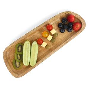 Plateau de service rectangulaire en bois asymétrique à base stable, lot de 2, ensemble combiné, article durable, disponible au prix le plus bas pour la vente - Product Image 6