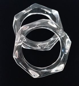 Bracelet jonc en résine artistique transparente au design élégant, magnifique bijou fantaisie naturel à facettes, modèle de Noël, vente en gros pour femme - Product Image 2