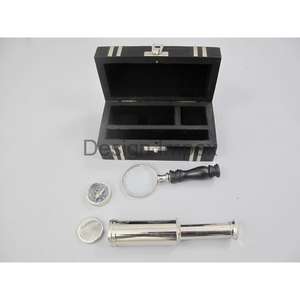 Silver <b>Telescope</b> Magnifying Glass Compass Nautical Gifts Box Competitive <b>Price</b> Magnifier <b>Telescope</b> Compass Customizable Gift Box - Product Image 2