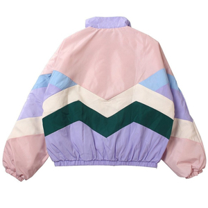 OEM 2025 Personnalisé Votre Propre Rétro Vintage Full Zip Color Block Décontracté Mode Léger Cordon À Capuche Coupe-Vent Veste - Product Image 2
