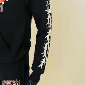 ชุดวอร์มฤดูหนาว OEM สไตล์สตรีทแวร์ ผ้าฝ้าย ซิปเต็มตัว กางเกงทรงบาน ล้างสีแบบ Acid Wash สำหรับผู้ชาย - Product Image 6