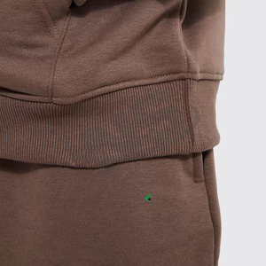 100% Cotton Men Hoodie And Shorts Set Wholesale Loose Fit Solid Color Custom Logo Summer Sports Casual Wear Manufacturer - Product Image 2