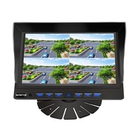 Kit DVR mobile étanche AHD 1080P 7 pouces | Moniteur à 4 canaux avec affichage quadruple | Stockage SD Max 256G | Système de caméra de recul pour camion robuste IP69K
