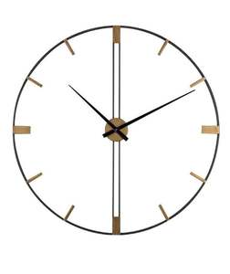AK Laiton Haute Qualité Métal Horloge Murale Forme Ronde Noir Or Couleur Grand Noir Offre Spéciale En Gros Moderne Or Creative Art Maison - Product Image 4