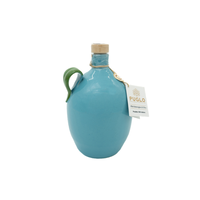 Carafe en céramique de haute qualité Puglo turquoise vif, huile d'olive pressée à froid, 1L, huile de cuisson italienne extra vierge, protection UV 24