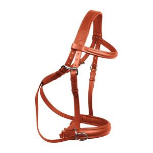 Bride de cheval sans mors en cuir anglais véritable Tan doux de qualité supérieure avec rênes Crossover Cross-Over Bitless Bridle - Product Image 1