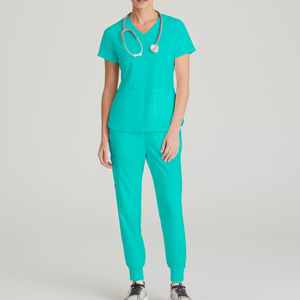 Mujer Modern Fit V-Neck Scrub Top 4-Pocket V-Neck Top Alpine Aqua - Product Image 5