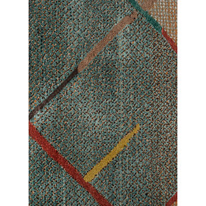 Tapis Manchaha bleu noué à la main en laine et soie de bambou, épaisseur 10 mm, motif géométrique abstrait pour la maison, couloir, modèle rectangulaire - Les-2793 - Product Image 3