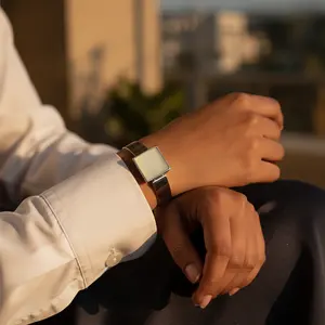 Mancuernillas y Pisacorbatas Cuadrados Plateados Formales para Hombre con Ónix, Regalo para Bodas - Product Image 3