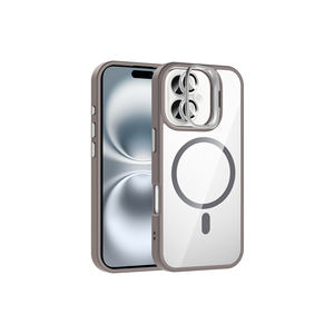 Coque en silicone Netzy SAFAEtro Series compatible MagSafe pour iPhone 16 Plus avec béquille intégrée et protection d'objectif d'appareil photo INS - Product Image 2