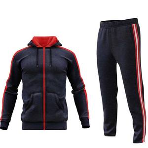 Venta mejor venta al por mayor de chándales de buena calidad ropa deportiva chándales de algodón polar cremallera Sudadera con capucha y pantalones conjuntos - Product Image 6