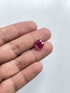 5.89 Carats Rubellite Tourmaline Pierre ronde à facettes de qualité supérieure pour la fabrication de bijoux fins Pierre précieuse naturelle - Product Image 5