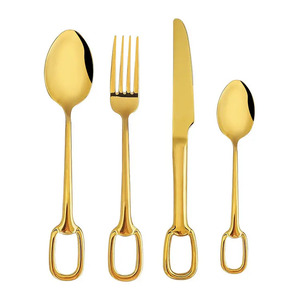Hot Selling Long Luxury Gold Cutlery Flatware Set Spoons Mirrored Stainless Steel - Product Image 2