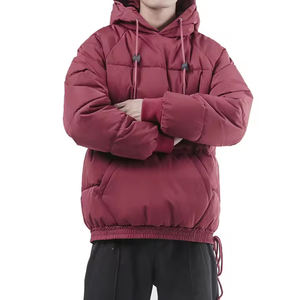 Venta al por mayor Chaqueta de los hombres de peso pesado de gran tamaño grueso y cálido Sudadera con capucha Estilo Chaqueta de los hombres con cordón de capucha Chaquetas de los hombres en blanco - Product Image 4