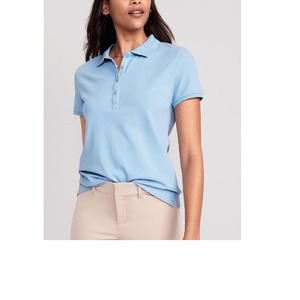 Camiseta de manga corta para mujer, cuello Polo, decoración de botones, Top Color corto de punto de nuevo, camisa Base informal de verano de BD - Product Image 3