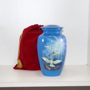 Urne funéraire en métal de style européen classique pour les cendres humaines, d'animaux de compagnie et de bébés - Écologique et durable, plusieurs tailles et designs - Product Image 2