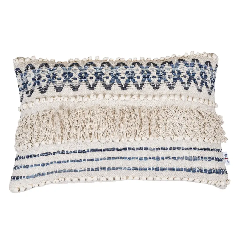 Hot Sell 2023 Cotton Made Bohemian Lumbar Cushion with Denim with Stylish Designed For Home Decoration Uses