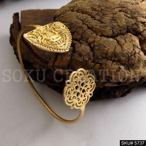 Bracelet et manchette en plaqué or de créateur faits à la main SKU5737 - Product Image 2