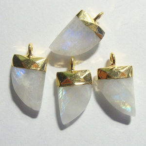 Pendentif en corne de pierres précieuses électrolytiques en or exquis: breloques parfaites de taille 10x16mm pour la fabrication de colliers uniques - Product Image 3