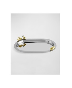 Bandeja DE SERVICIO DE ACERO INOXIDABLE adecuada para uso en oficina, despensa, aperitivos, café, té, servicio de galletas, recepción de invitados - Product Image 3