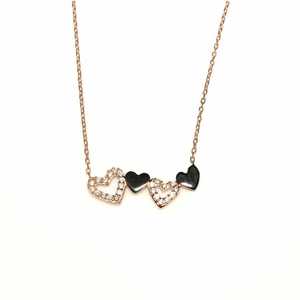 Collar de Plata de Ley 925 con Múltiples Corazones y Piedras Incrustadas para Regalo - Product Image 5