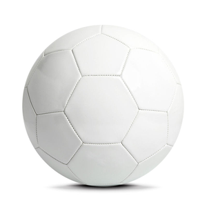 Ballon de football personnalisé tout blanc, cousu à la machine, durable, écologique, léger, en cuir PU, taille 5, entraînement/mautien, design vierge - Product Image 3