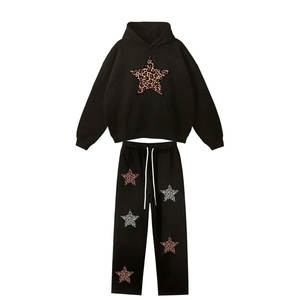 ชุดวอร์มผ้าฝ้ายขนแกะชุดวอร์มมีฮู้ดและกางเกงจ๊อกเกอร์สำหรับทุกเพศ - Product Image 2