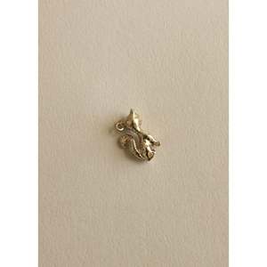 Colgante de Gato Vintage Hecho a Mano en Oro Rosa de 14k, Amuleto Religioso de Platino con Cristal, Diamante y Perla como Piedra Principal - Product Image 5