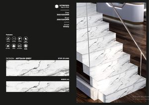 Màu trắng 1200x200 & 1200x300mm Kích thước phong cách Châu Âu cầu thang nội thất không trượt gạch bước vững chắc với vitrified gạch cầu thang - Product Image 2