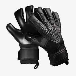 Gants de gardien de but en cuir de haute qualité personnalisables et sains avec ajustement personnalisé et poignée en latex de football - Product Image 1