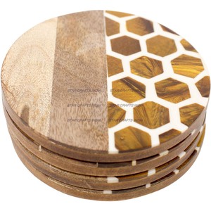 New Style <b>Table</b> Decoration Wood <b>Epoxy</b> Resin Best Coaster Tabletop Wood Placemats Coaster for Drink for Office & Home - Product Image 3