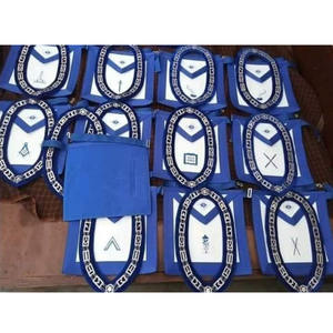 Delantal de Gran Arco Real inglés de alta calidad bordado rojo y azul con cuello de cadena delantal azul Lodge Azul Real de alta calidad - Product Image 2