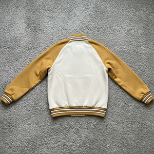 OEM/ODM 100% Wool Men's <b>Long</b> <b>Canvas</b> Varsity Jacket with 2-Tone Side Pockets Contrast Rib Comfortable Winter Design - Product Image 4