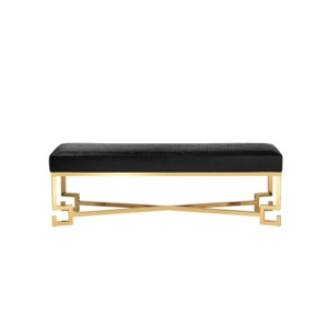 Golden Metal Frame Traditional Design Velvet Upholstery Comforting Bench Furniture <b>Storage</b> Removable Cover for Home Living Room - Product Image 6