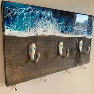 Porte-clés en bois pour la décoration de la maison, art en résine, écologique, porte-clés LED étanche pour la maison/le bureau, mariage, anniversaire, rentrée scolaire - Product Image 1