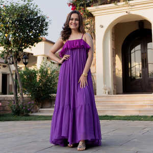 Vestido largo de diseñador bohemio de alta calidad para mujer de verano, plisado, con hombros descubiertos, largo hasta el suelo, para fiestas, respetuoso con el medio ambiente - Product Image 2