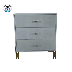 Mesitas de Noche Modernas Plegables y Extensibles con Acabado Imitación Piel de Tiburón, Muebles para Sala de Estar, 3 Cajones, Aparador Decorativo - Product Image 2