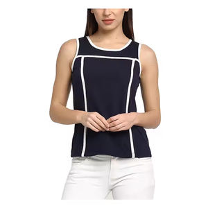 Casual Loose Fit Racerback Tank Top Mezcla de algodón suave Chaleco de verano Blusa sin mangas de moda Ropa de playa ligera - Product Image 1