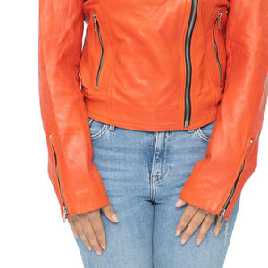 Chaqueta de cuero genuino 100% para mujer Chaquetas de moda de cuero marrón para mujer al por mayor superventas nueva chaqueta de cuero para mujer - Product Image 2